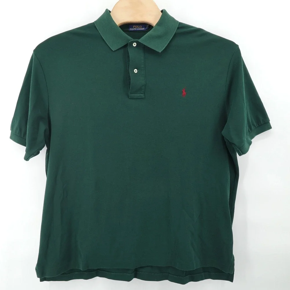 Polo Ralph‎ Lauren Men's Classic Fit Green Polo Shirt Red Pony Logo Size 1XB